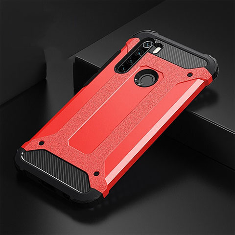 Funda Bumper Silicona y Plastico Mate Carcasa R02 para Xiaomi Redmi Note 8T Rojo