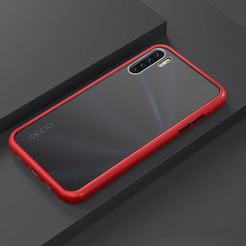 Funda Bumper Silicona y Plastico Mate Carcasa R03 para Oppo A91 Rojo