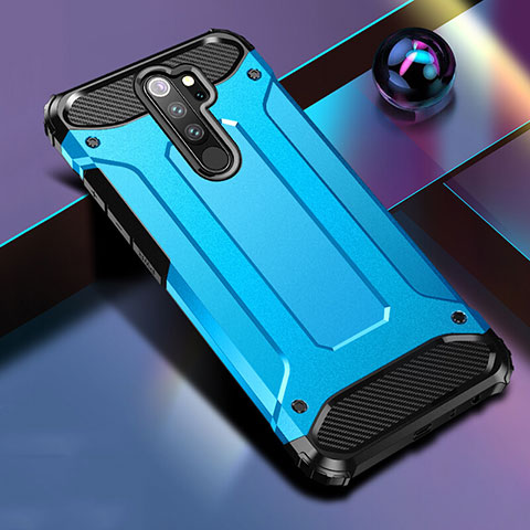 Funda Bumper Silicona y Plastico Mate Carcasa R04 para Xiaomi Redmi Note 8 Pro Azul Cielo