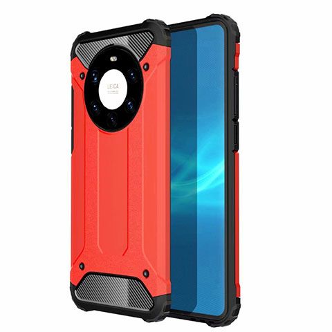 Funda Bumper Silicona y Plastico Mate Carcasa U01 para Huawei Mate 40 Pro+ Plus Rojo