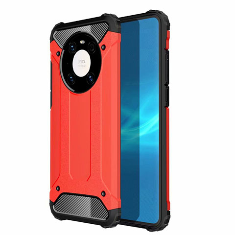 Funda Bumper Silicona y Plastico Mate Carcasa U01 para Huawei Mate 40E 5G Rojo