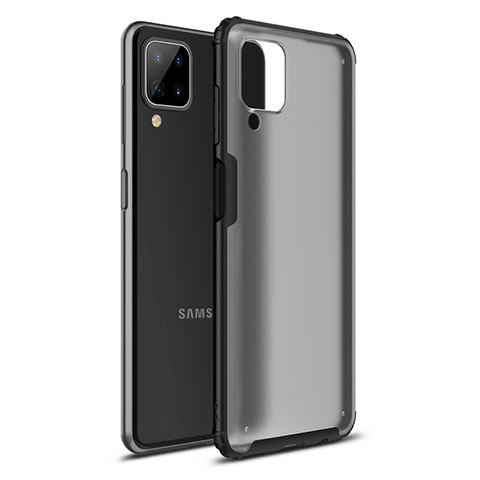 Funda Bumper Silicona y Plastico Mate Carcasa U01 para Samsung Galaxy A12 Negro