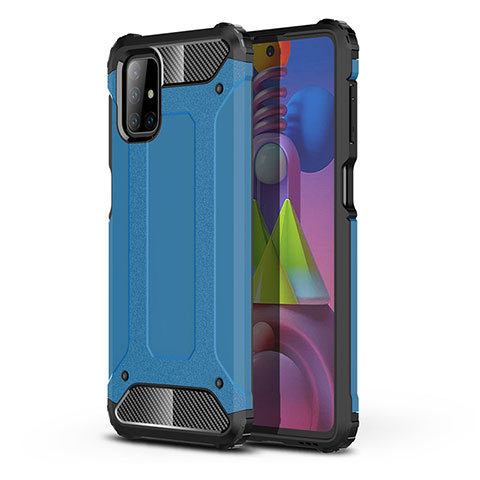 Funda Bumper Silicona y Plastico Mate Carcasa U01 para Samsung Galaxy M51 Azul Cielo