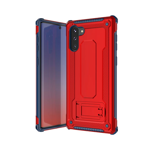 Funda Bumper Silicona y Plastico Mate Carcasa U01 para Samsung Galaxy Note 10 5G Rojo