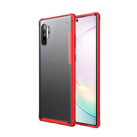 Funda Bumper Silicona y Plastico Mate Carcasa U01 para Samsung Galaxy Note 10 Plus 5G Rojo