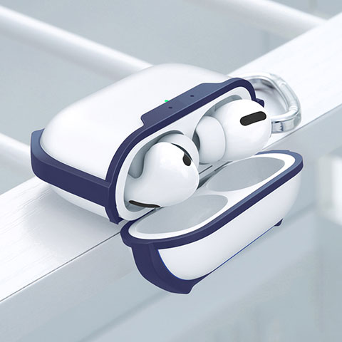 Funda Bumper Silicona y Plastico Mate Carcasa U02 para Apple AirPods Pro Azul