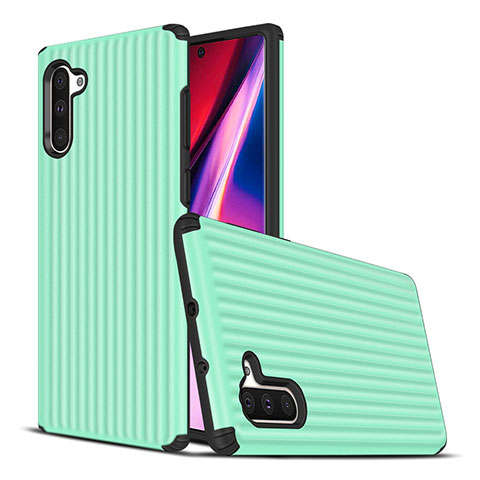 Funda Bumper Silicona y Plastico Mate Carcasa U02 para Samsung Galaxy Note 10 5G Verde