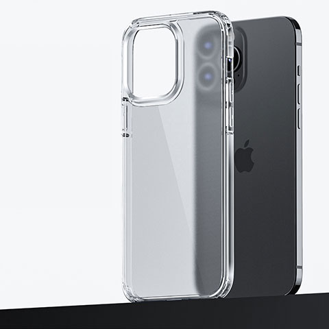 Funda Bumper Silicona y Plastico Mate Carcasa U04 para Apple iPhone 13 Pro Claro