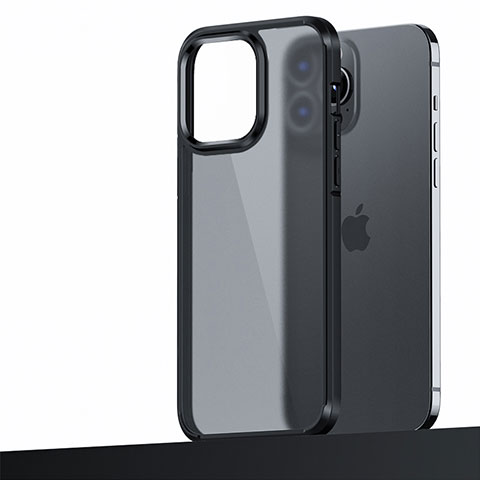 Funda Bumper Silicona y Plastico Mate Carcasa U04 para Apple iPhone 14 Pro Negro