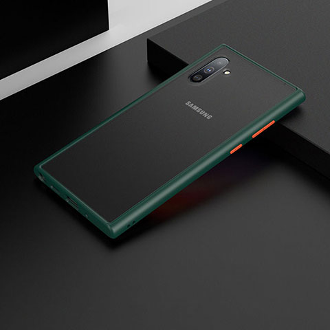 Funda Bumper Silicona y Plastico Mate Carcasa U04 para Samsung Galaxy Note 10 Verde