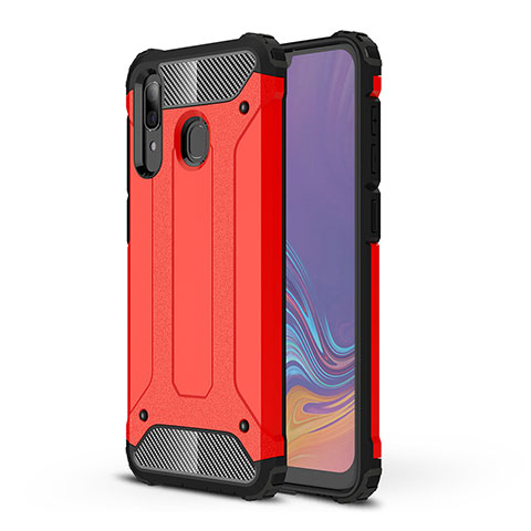 Funda Bumper Silicona y Plastico Mate Carcasa WL1 para Samsung Galaxy A20 Rojo