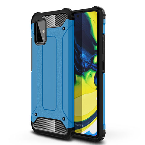 Funda Bumper Silicona y Plastico Mate Carcasa WL1 para Samsung Galaxy A71 4G A715 Azul