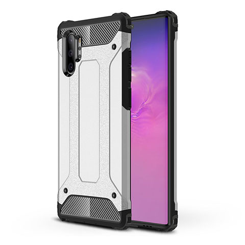 Funda Bumper Silicona y Plastico Mate Carcasa WL1 para Samsung Galaxy Note 10 Plus 5G Plata