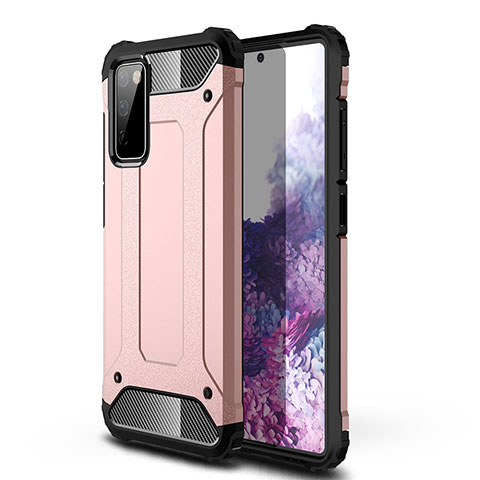 Funda Bumper Silicona y Plastico Mate Carcasa WL1 para Samsung Galaxy S20 Lite 5G Oro Rosa