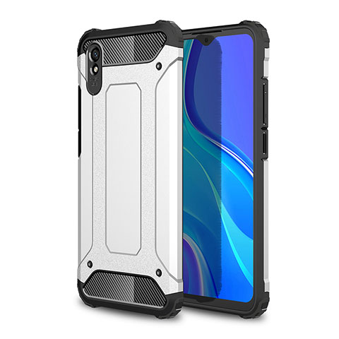 Funda Bumper Silicona y Plastico Mate Carcasa WL1 para Xiaomi Redmi 9AT Plata