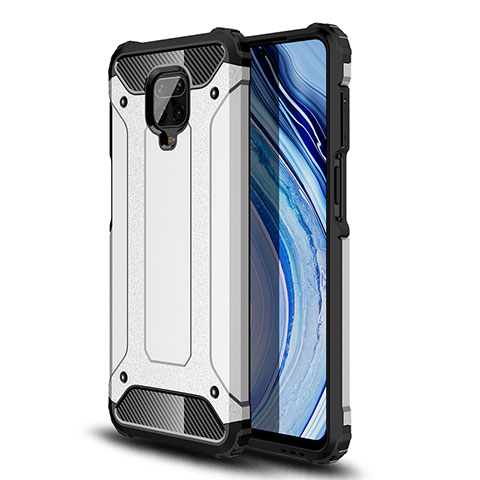 Funda Bumper Silicona y Plastico Mate Carcasa WL1 para Xiaomi Redmi Note 9 Pro Plata