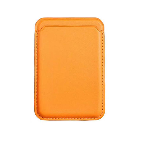 Funda de Cuero Cartera con Mag-Safe Magnetic para Apple iPhone 12 Pro Max Naranja