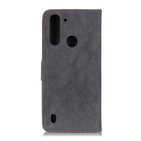 Funda de Cuero Cartera con Soporte Carcasa A01D para Motorola Moto One Fusion Negro