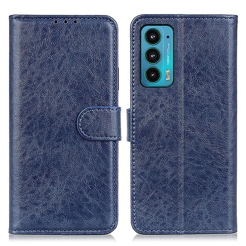 Funda de Cuero Cartera con Soporte Carcasa A02D para Motorola Moto Edge Lite 5G Azul