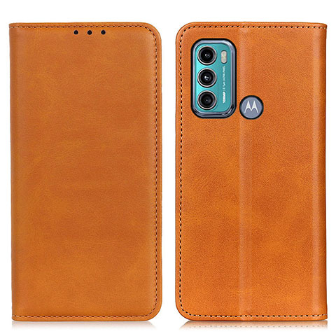 Funda de Cuero Cartera con Soporte Carcasa A02D para Motorola Moto G40 Fusion Marron Claro