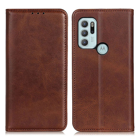 Funda de Cuero Cartera con Soporte Carcasa A02D para Motorola Moto G60s Marron