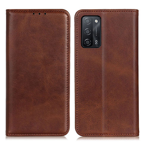 Funda de Cuero Cartera con Soporte Carcasa A02D para Oppo A55 5G Marron