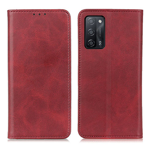 Funda de Cuero Cartera con Soporte Carcasa A02D para Oppo A56 5G Rojo