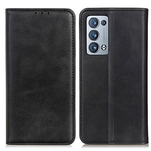 Funda de Cuero Cartera con Soporte Carcasa A02D para Oppo Reno6 Pro 5G Negro