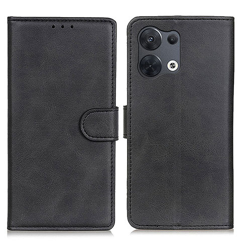 Funda de Cuero Cartera con Soporte Carcasa A02D para Oppo Reno9 5G Negro