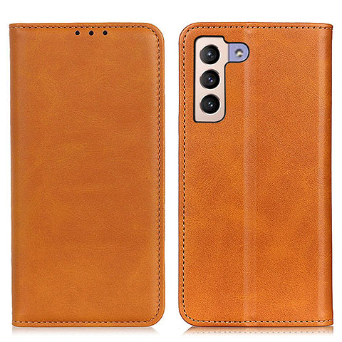 Funda de Cuero Cartera con Soporte Carcasa A02D para Samsung Galaxy S21 5G Marron Claro