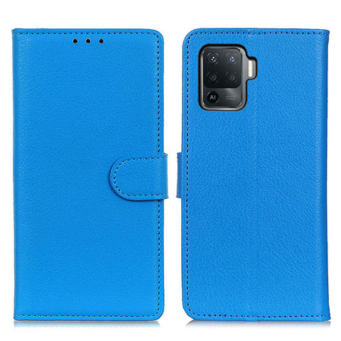 Funda de Cuero Cartera con Soporte Carcasa A03D para Oppo A94 4G Azul Cielo