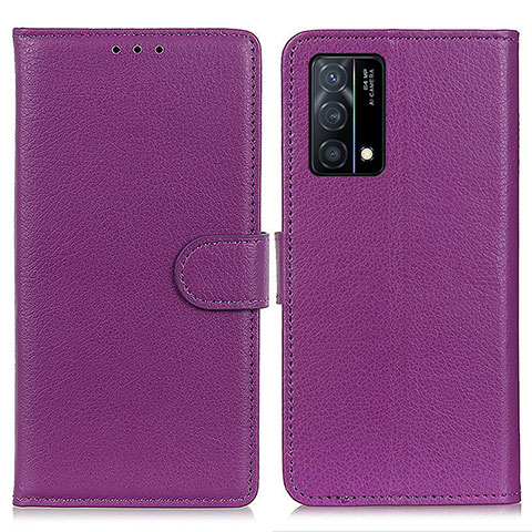 Funda de Cuero Cartera con Soporte Carcasa A03D para Oppo K9 5G Morado