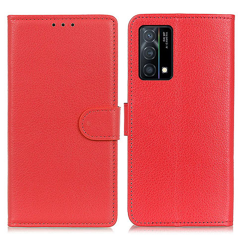 Funda de Cuero Cartera con Soporte Carcasa A03D para Oppo K9 5G Rojo