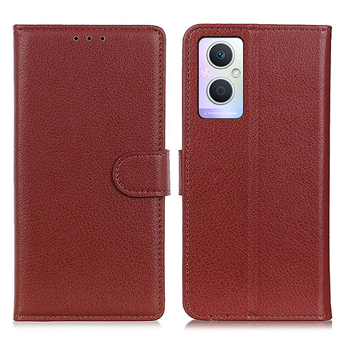 Funda de Cuero Cartera con Soporte Carcasa A03D para Oppo Reno8 Z 5G Marron