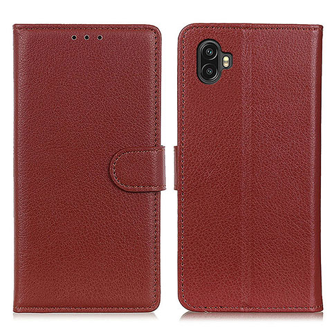 Funda de Cuero Cartera con Soporte Carcasa A03D para Samsung Galaxy Xcover Pro 2 5G Marron