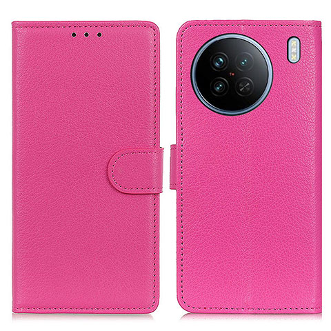 Funda de Cuero Cartera con Soporte Carcasa A03D para Vivo X90 5G Rosa Roja