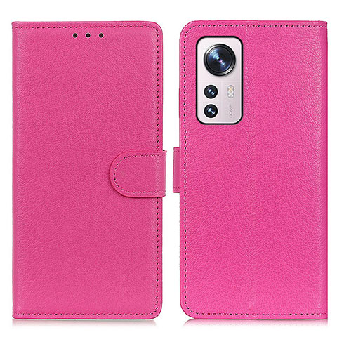 Funda de Cuero Cartera con Soporte Carcasa A03D para Xiaomi Mi 12S 5G Rosa Roja