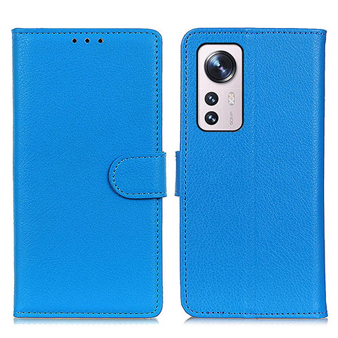 Funda de Cuero Cartera con Soporte Carcasa A03D para Xiaomi Mi 12S Pro 5G Azul Cielo