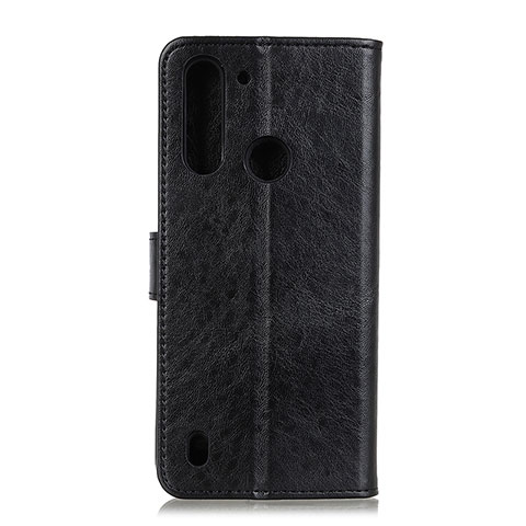 Funda de Cuero Cartera con Soporte Carcasa A04D para Motorola Moto One Fusion Negro