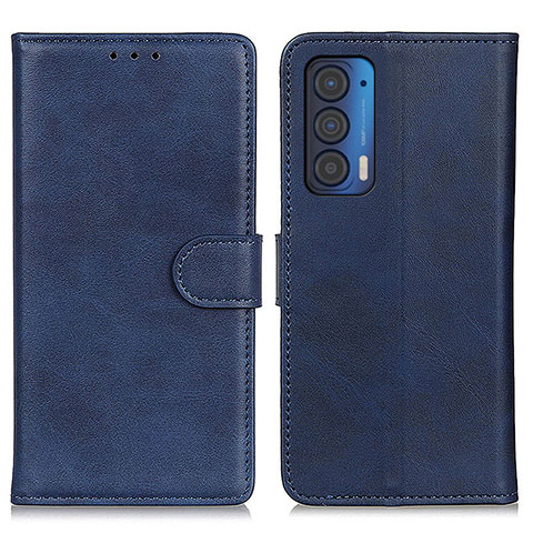 Funda de Cuero Cartera con Soporte Carcasa A05D para Motorola Moto Edge (2021) 5G Azul