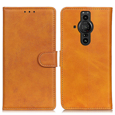 Funda de Cuero Cartera con Soporte Carcasa A05D para Sony Xperia PRO-I Marron