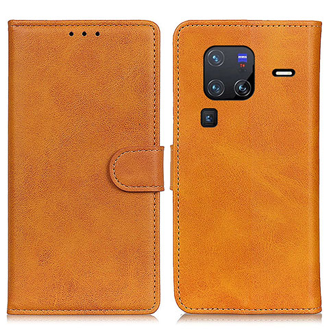 Funda de Cuero Cartera con Soporte Carcasa A05D para Vivo X80 Pro 5G Marron