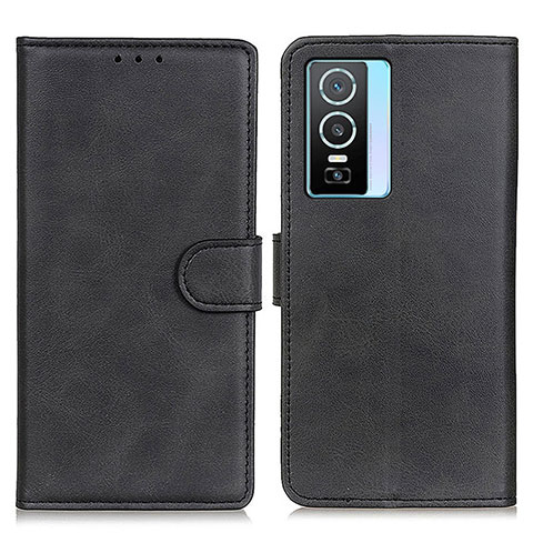 Funda de Cuero Cartera con Soporte Carcasa A05D para Vivo Y76s 5G Negro