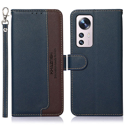 Funda de Cuero Cartera con Soporte Carcasa A06D para Xiaomi Mi 12X 5G Azul