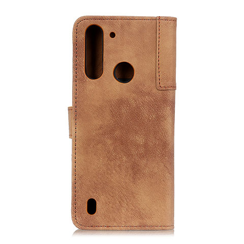 Funda de Cuero Cartera con Soporte Carcasa A07D para Motorola Moto One Fusion Marron