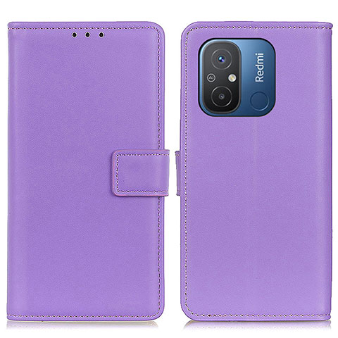 Funda de Cuero Cartera con Soporte Carcasa A08D para Xiaomi Poco C55 Morado