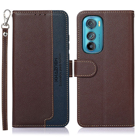 Funda de Cuero Cartera con Soporte Carcasa A09D para Motorola Moto Edge 30 5G Marron