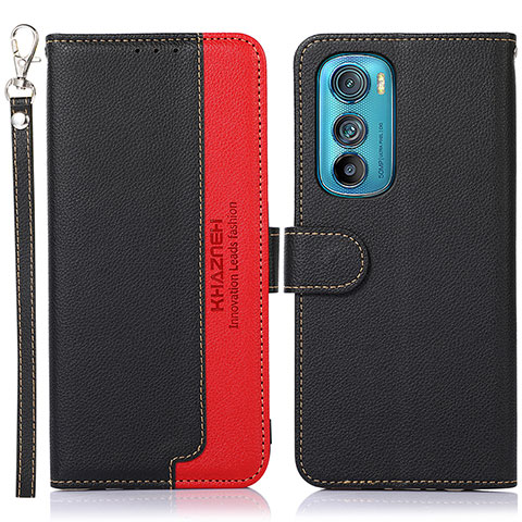 Funda de Cuero Cartera con Soporte Carcasa A09D para Motorola Moto Edge 30 5G Negro