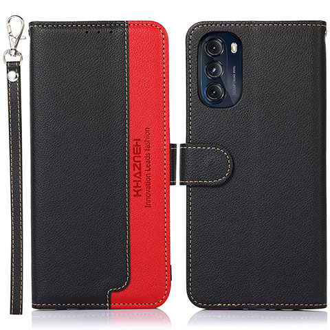 Funda de Cuero Cartera con Soporte Carcasa A09D para Motorola Moto G 5G (2022) Negro