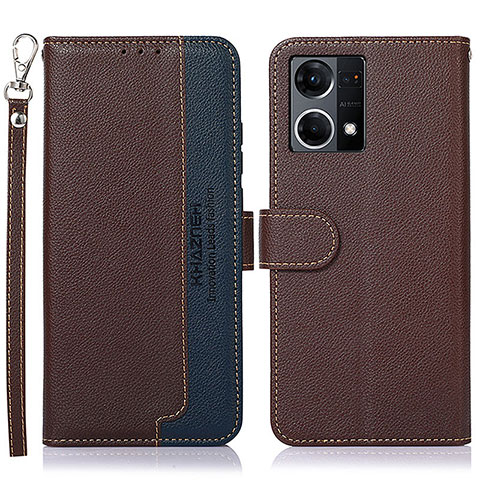 Funda de Cuero Cartera con Soporte Carcasa A09D para Oppo F21 Pro 4G Marron